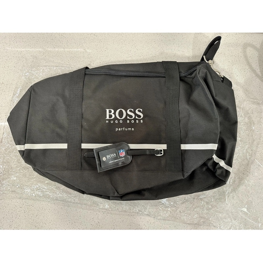 Hugo Boss sturdy nylon duffel duffle bag with shoulder strap and NFL luggage CP1